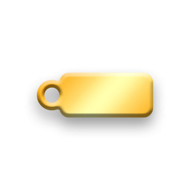 14k Gold Plated Jewelry Tag B - Rendered Image